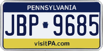 PA license plate JBP9685