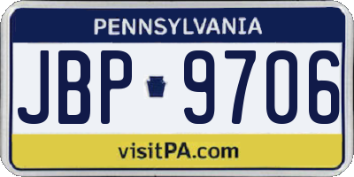 PA license plate JBP9706