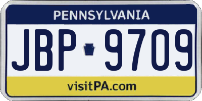 PA license plate JBP9709