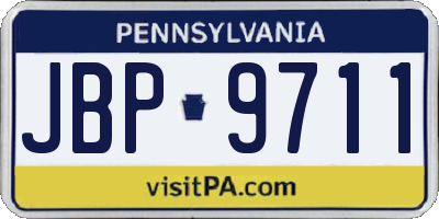 PA license plate JBP9711