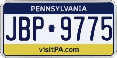PA license plate JBP9775