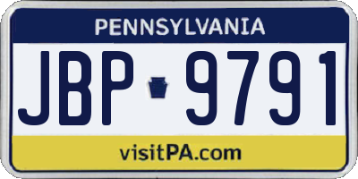 PA license plate JBP9791