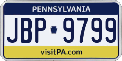 PA license plate JBP9799