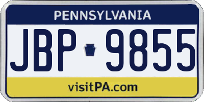 PA license plate JBP9855