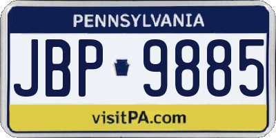 PA license plate JBP9885
