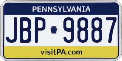 PA license plate JBP9887