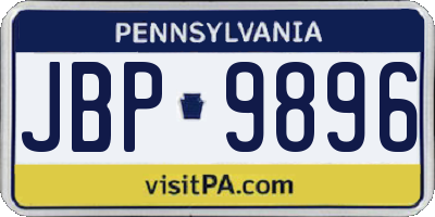 PA license plate JBP9896