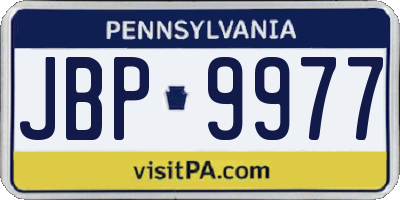 PA license plate JBP9977