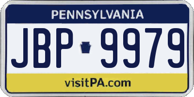 PA license plate JBP9979