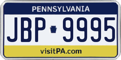 PA license plate JBP9995