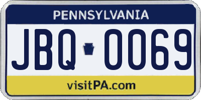 PA license plate JBQ0069