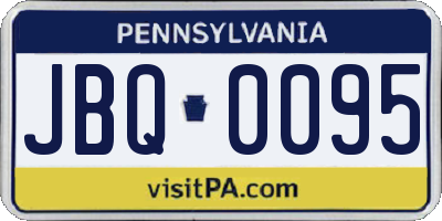 PA license plate JBQ0095