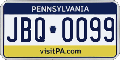 PA license plate JBQ0099