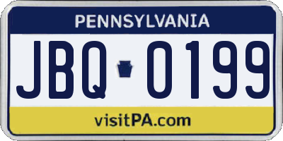 PA license plate JBQ0199