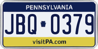 PA license plate JBQ0379