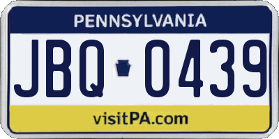 PA license plate JBQ0439