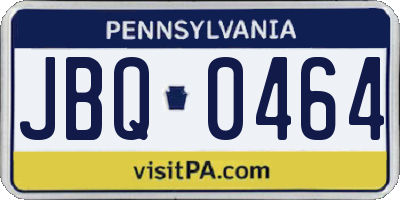PA license plate JBQ0464