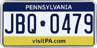 PA license plate JBQ0479