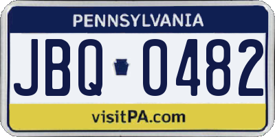 PA license plate JBQ0482