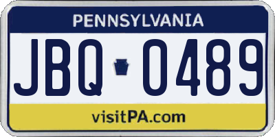PA license plate JBQ0489