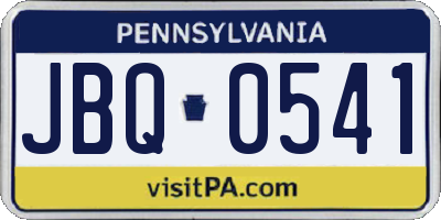 PA license plate JBQ0541