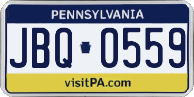 PA license plate JBQ0559