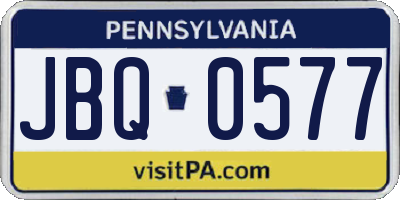 PA license plate JBQ0577