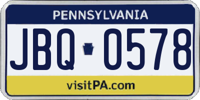 PA license plate JBQ0578