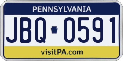 PA license plate JBQ0591