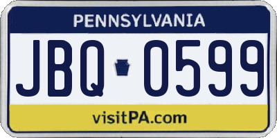 PA license plate JBQ0599