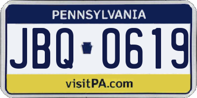 PA license plate JBQ0619