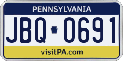 PA license plate JBQ0691