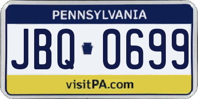 PA license plate JBQ0699