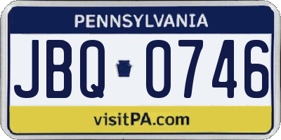 PA license plate JBQ0746