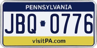 PA license plate JBQ0776