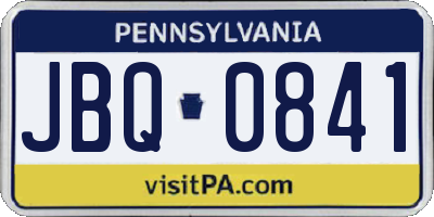 PA license plate JBQ0841