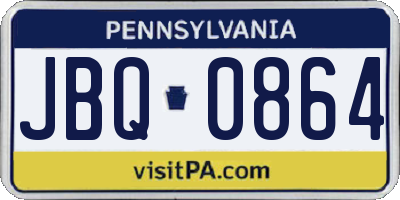 PA license plate JBQ0864