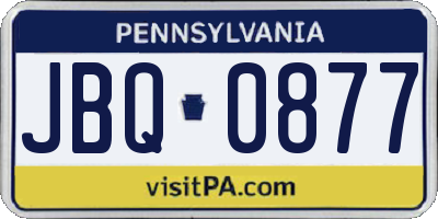 PA license plate JBQ0877