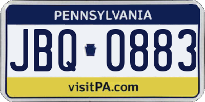 PA license plate JBQ0883
