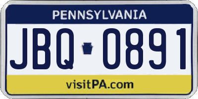PA license plate JBQ0891