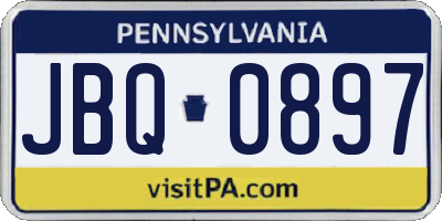 PA license plate JBQ0897