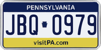 PA license plate JBQ0979