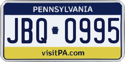 PA license plate JBQ0995