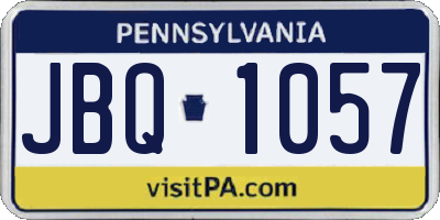 PA license plate JBQ1057