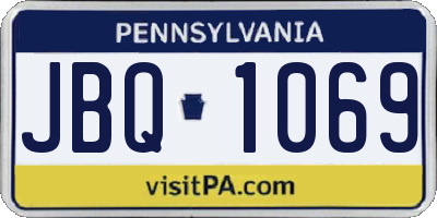 PA license plate JBQ1069