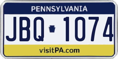 PA license plate JBQ1074