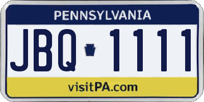 PA license plate JBQ1111