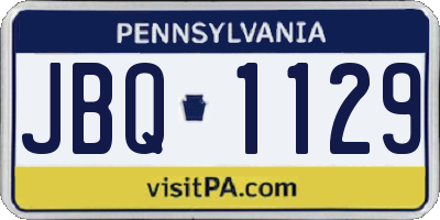 PA license plate JBQ1129