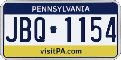 PA license plate JBQ1154