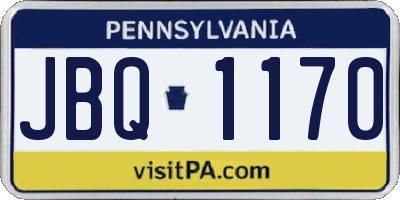 PA license plate JBQ1170